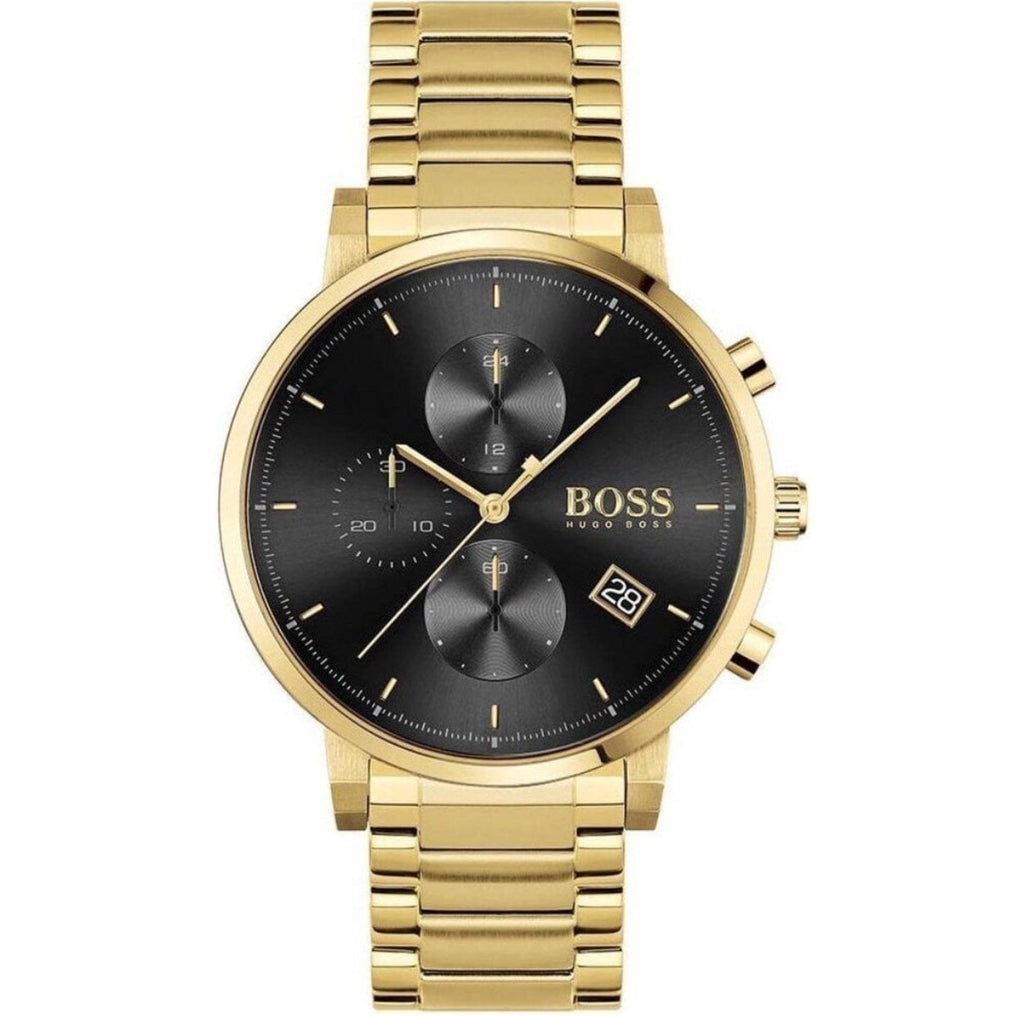 Hugo Boss Men’s Gold-Tone Chronograph Watch with Black Dial – HB1513781