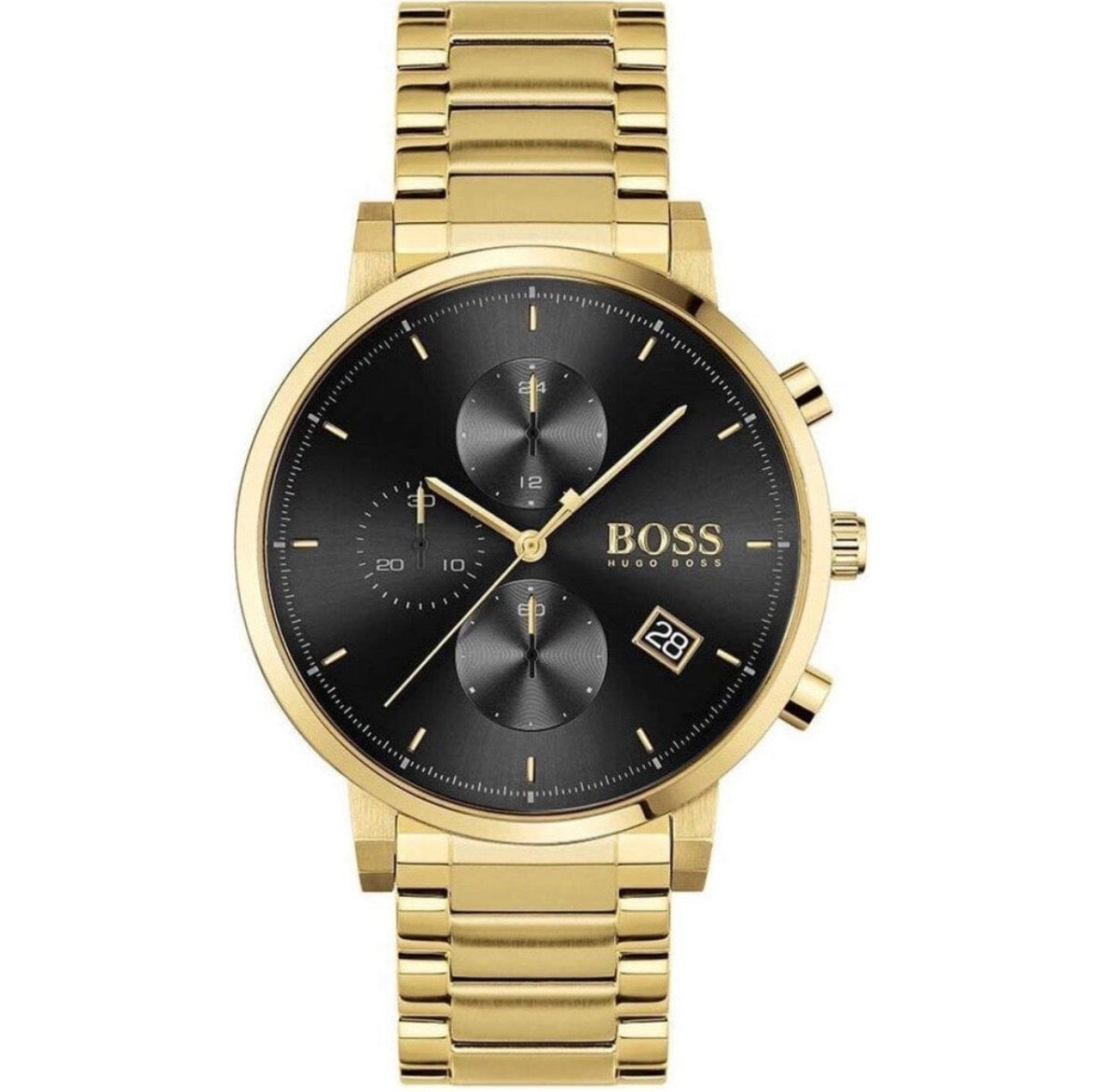 Hugo Boss Men’s Gold-Tone Chronograph Watch with Black Dial – HB1513781