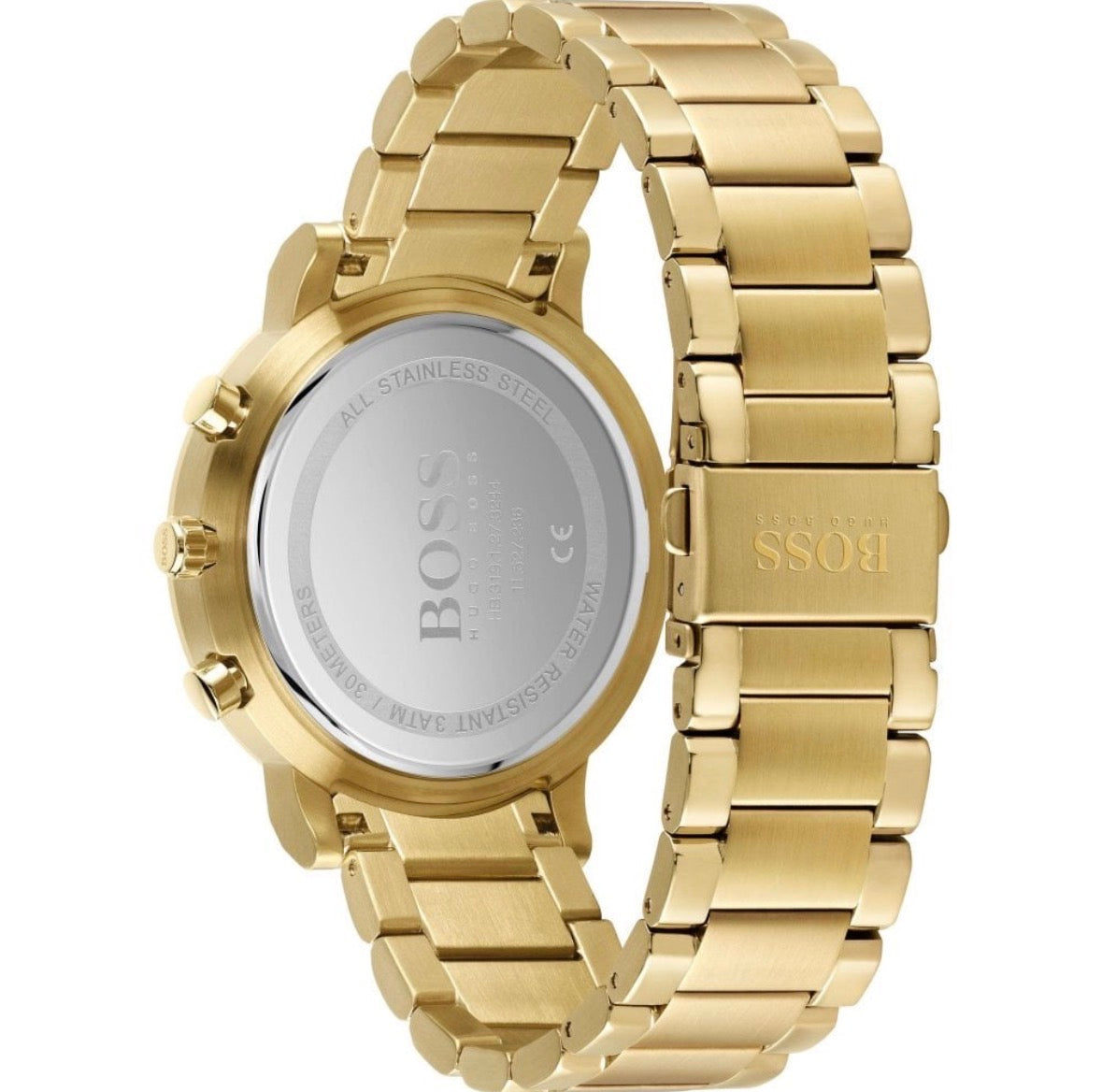 Hugo Boss Men’s Gold-Tone Chronograph Watch with Black Dial – HB1513781
