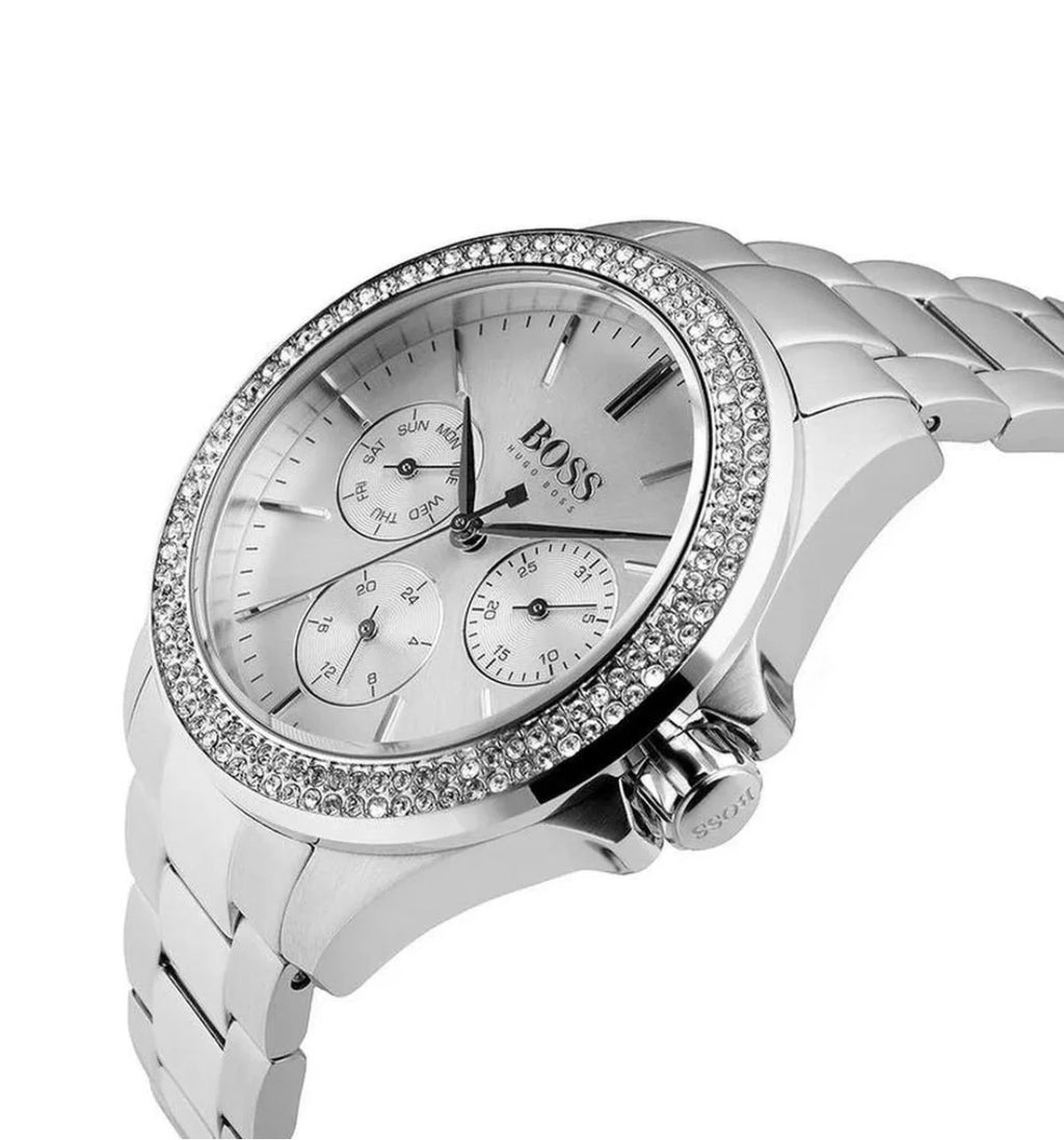 BOSS Hugo Boss HB1502442 Silver Bracelet Crystal Bezel Watch