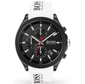 Hugo Boss Men’s Black Chronograph Watch with White Silicone Strap – HB1513718