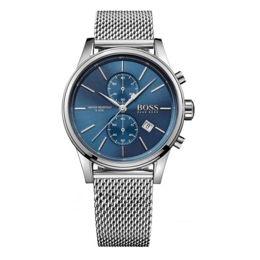 Hugo Boss Men’s Blue Dial Stainless Steel Mesh Bracelet Chronograph Watch – HB1513441