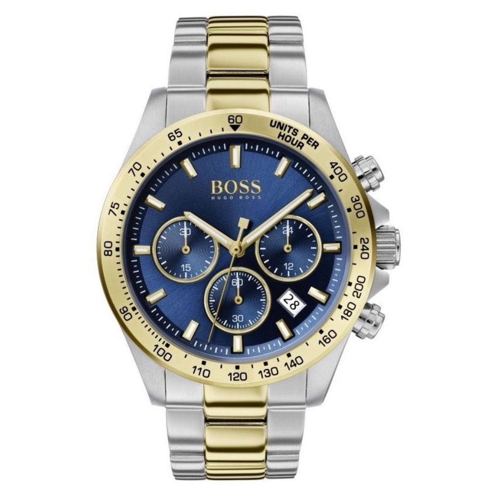 Hugo Boss Hero Men’s Blue Dial Chronograph Watch Two-Tone Bracelet – HB1513767
