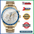 New HUGO BOSS HB1513631 Trophy Beige Dial Gold Strap Chronograph Mens Watch 44mm