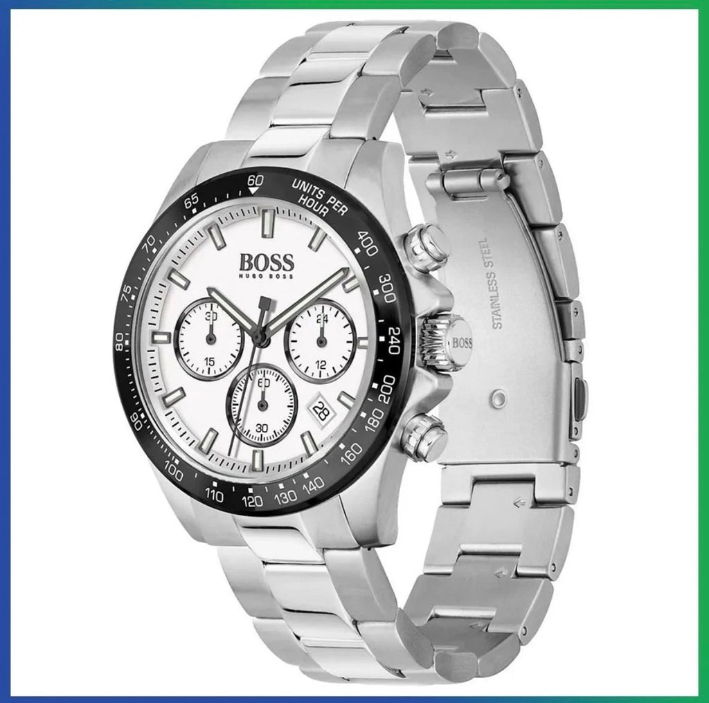 HUGO BOSS Hero HB1513875 Silver Stainless Steel Strap Chrono Men's Watch 43mm