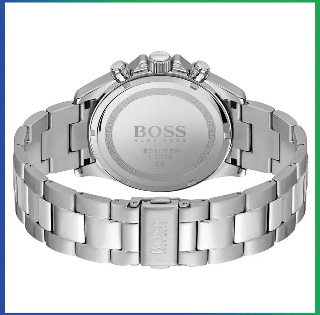 HUGO BOSS Hero HB1513875 Silver Stainless Steel Strap Chrono Men's Watch 43mm