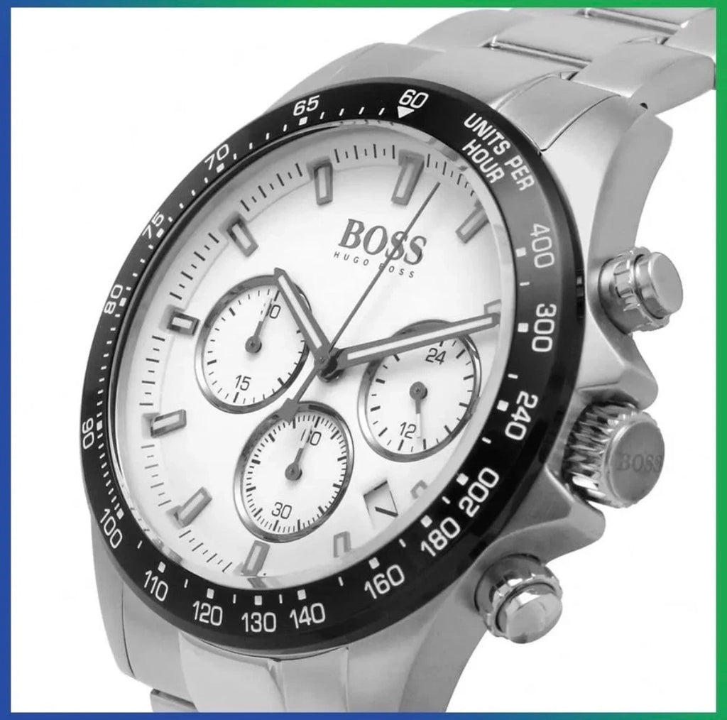 HUGO BOSS Hero HB1513875 Silver Stainless Steel Strap Chrono Men's Watch 43mm
