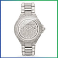 New MICHAEL KORS MK5869 Camille Silver Strap & Dial Crystal Womens Watch 43mm