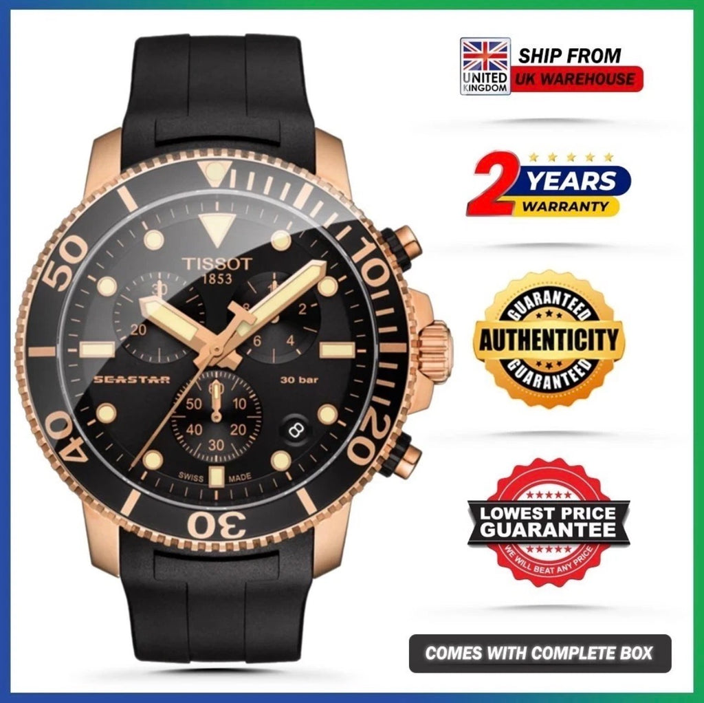 ISSOT T-Sport Seastar 1000 T120.417.37.051.00 Chronograph Black Dial Mens Watch