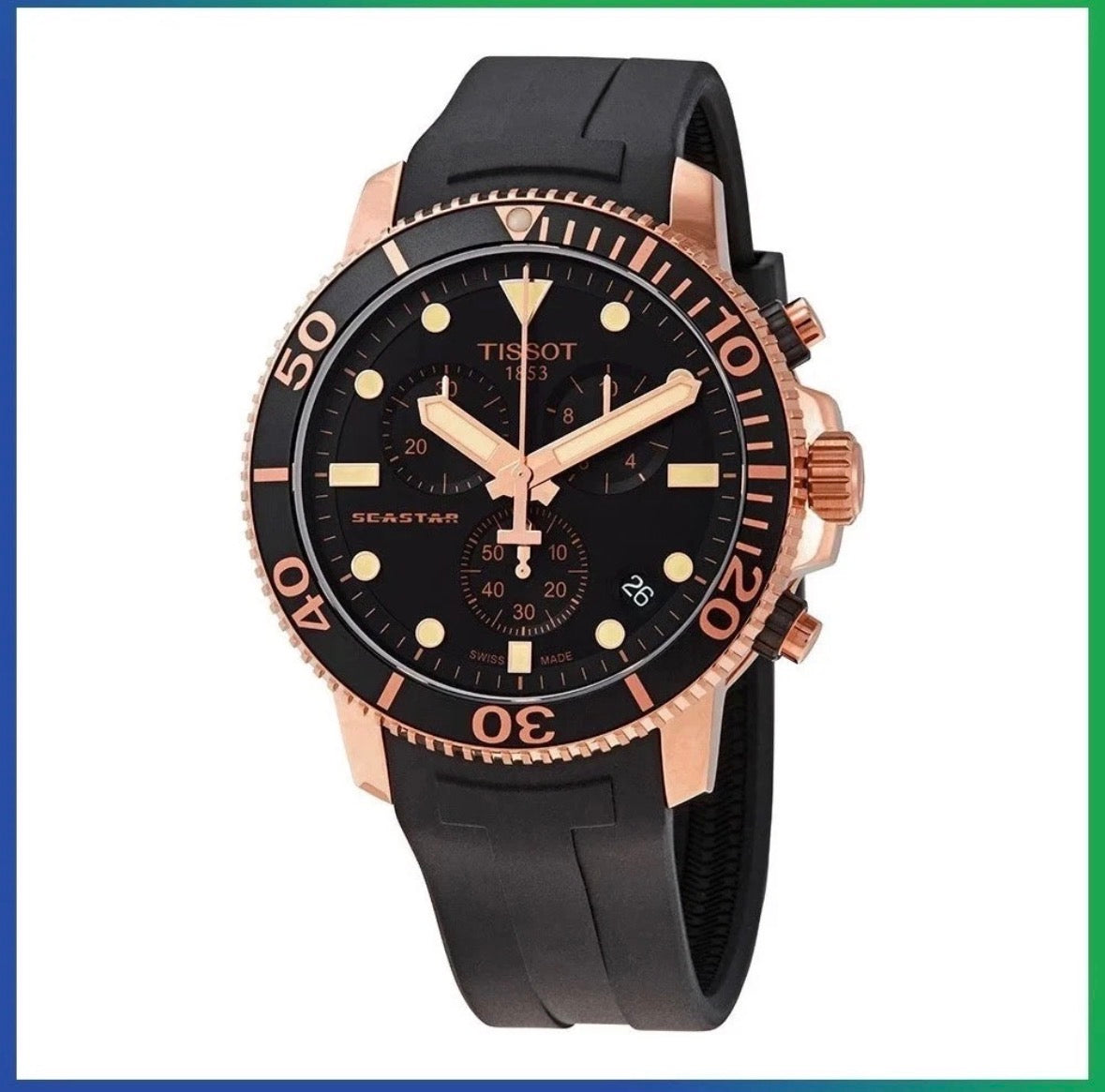 ISSOT T-Sport Seastar 1000 T120.417.37.051.00 Chronograph Black Dial Mens Watch