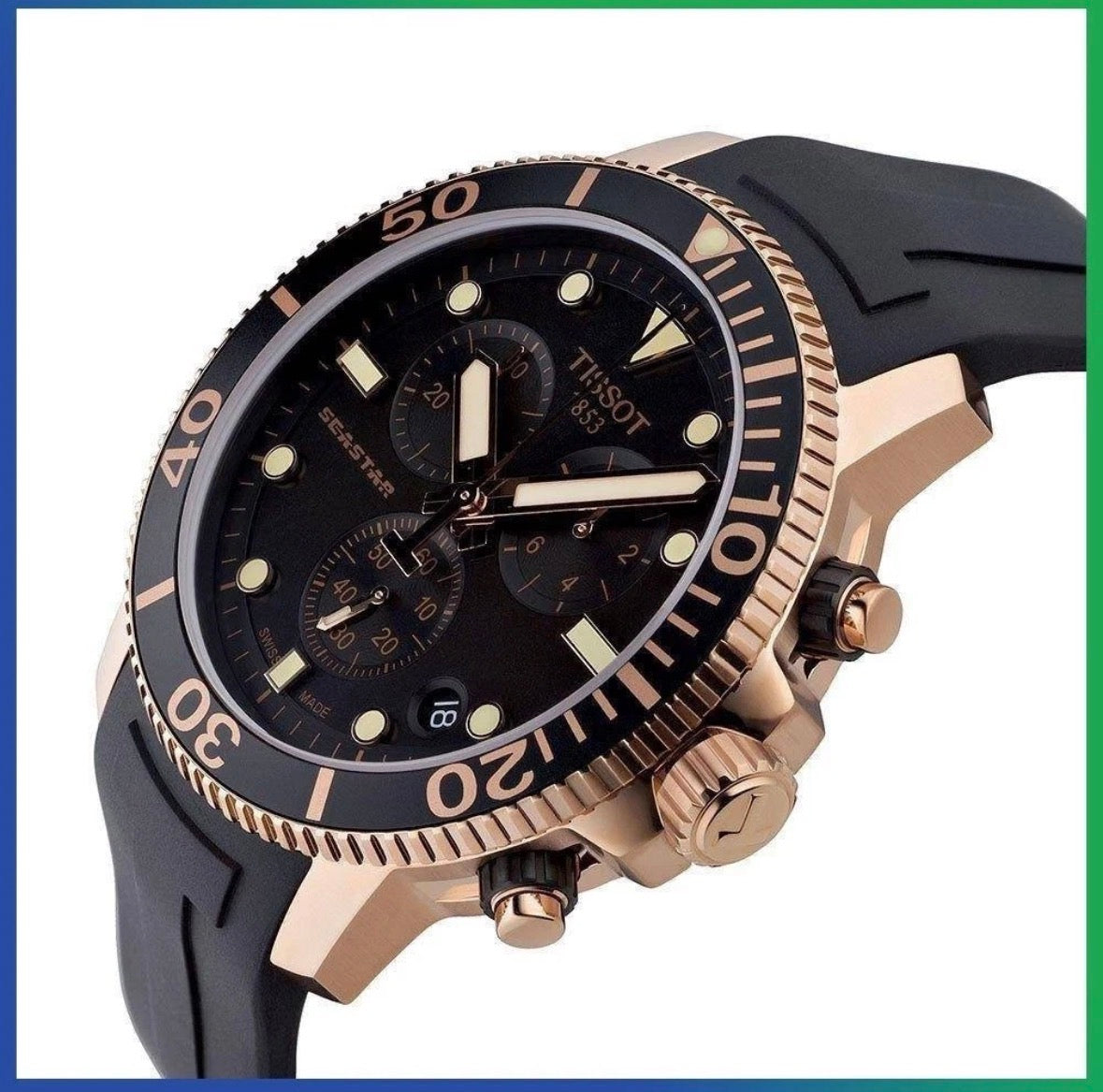ISSOT T-Sport Seastar 1000 T120.417.37.051.00 Chronograph Black Dial Mens Watch