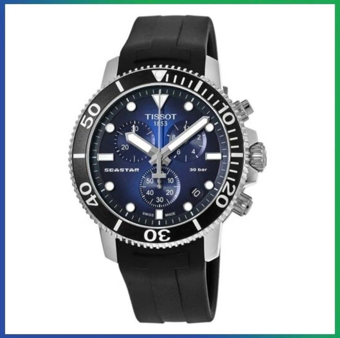 TISSOT T-Sport Seastar 1000 T120.417.17.041.00 Chronograph Blue Dial Mens Watch