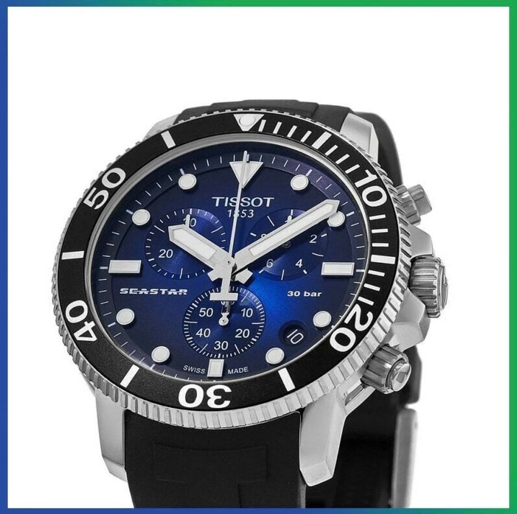 TISSOT T-Sport Seastar 1000 T120.417.17.041.00 Chronograph Blue Dial Mens Watch