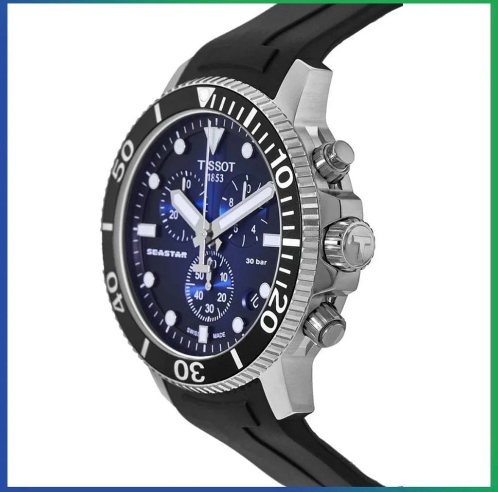 TISSOT T-Sport Seastar 1000 T120.417.17.041.00 Chronograph Blue Dial Mens Watch