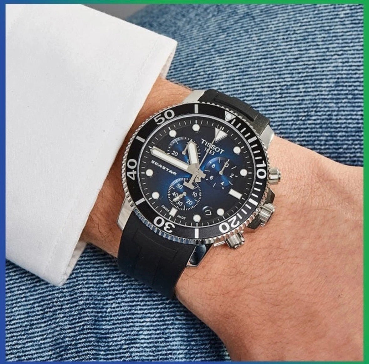 TISSOT T-Sport Seastar 1000 T120.417.17.041.00 Chronograph Blue Dial Mens Watch