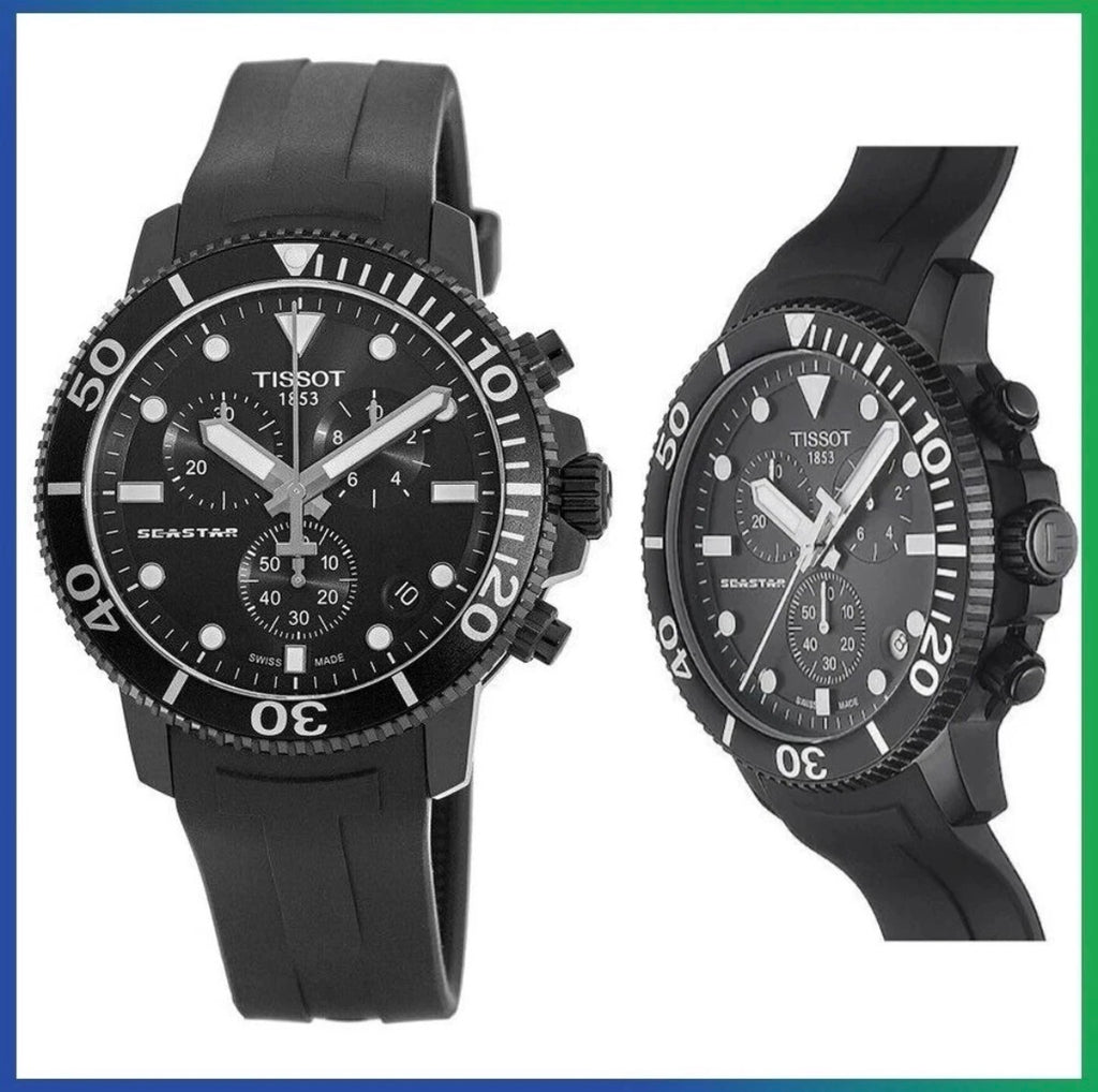TISSOT Seastar 1000 T120.417.37.051.02 Chrono Black Rubber Strap 46mm Mens Watch