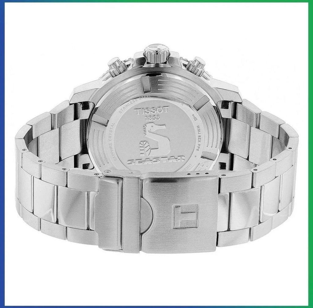 TISSOT Seastar 1000 T120.417.11.051.00 Silver Strap Black Dial Chrono Mens Watch