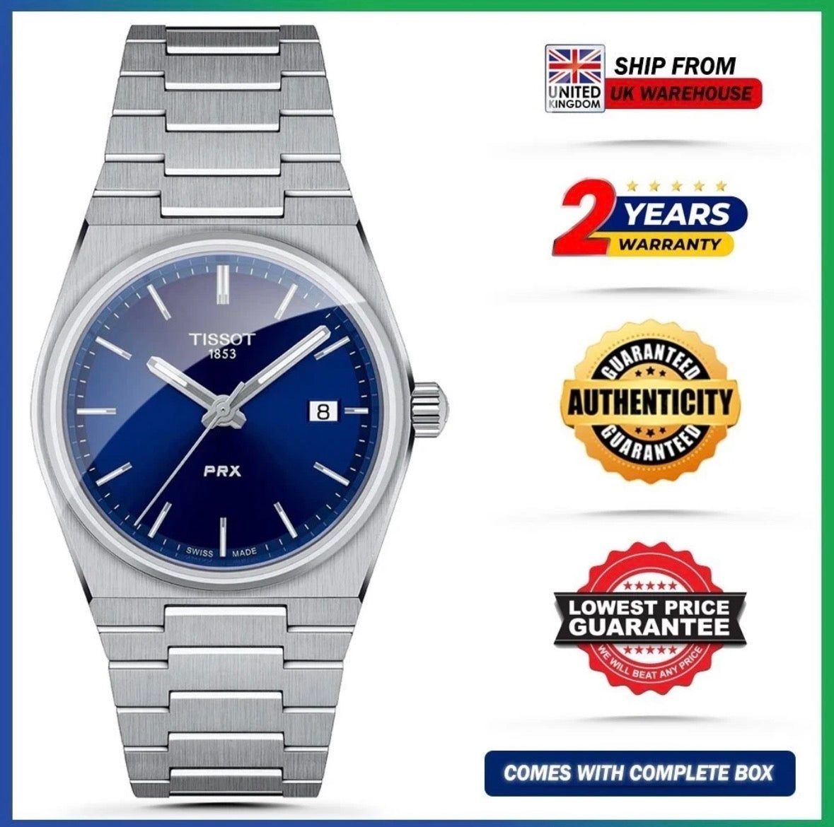 TISSOT PRX T137.210.11.041.00 Blue Dial Silver Steel Strap Unisex Ladies Watch