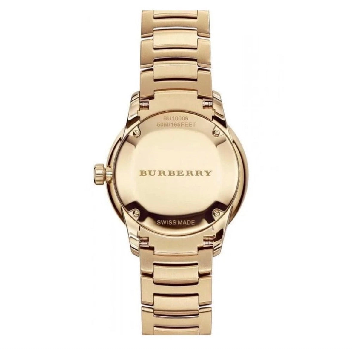 New BURBERRY The Classic BU10006 Yellow Gold Steel Strap Chrono Mens Watch 40mm