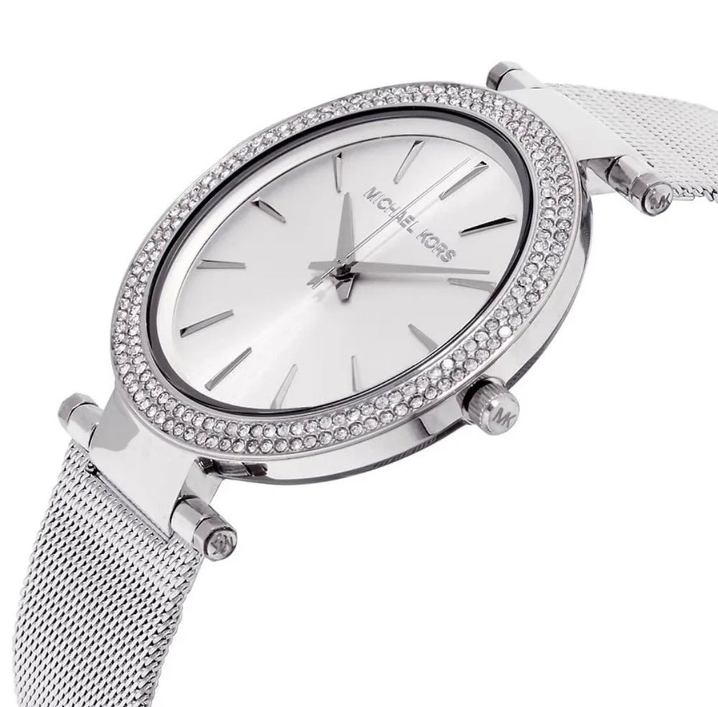 MICHAEL KORS MK3367 Darci Silver Stainless Steel Strap Dial Womens Watch 39mm