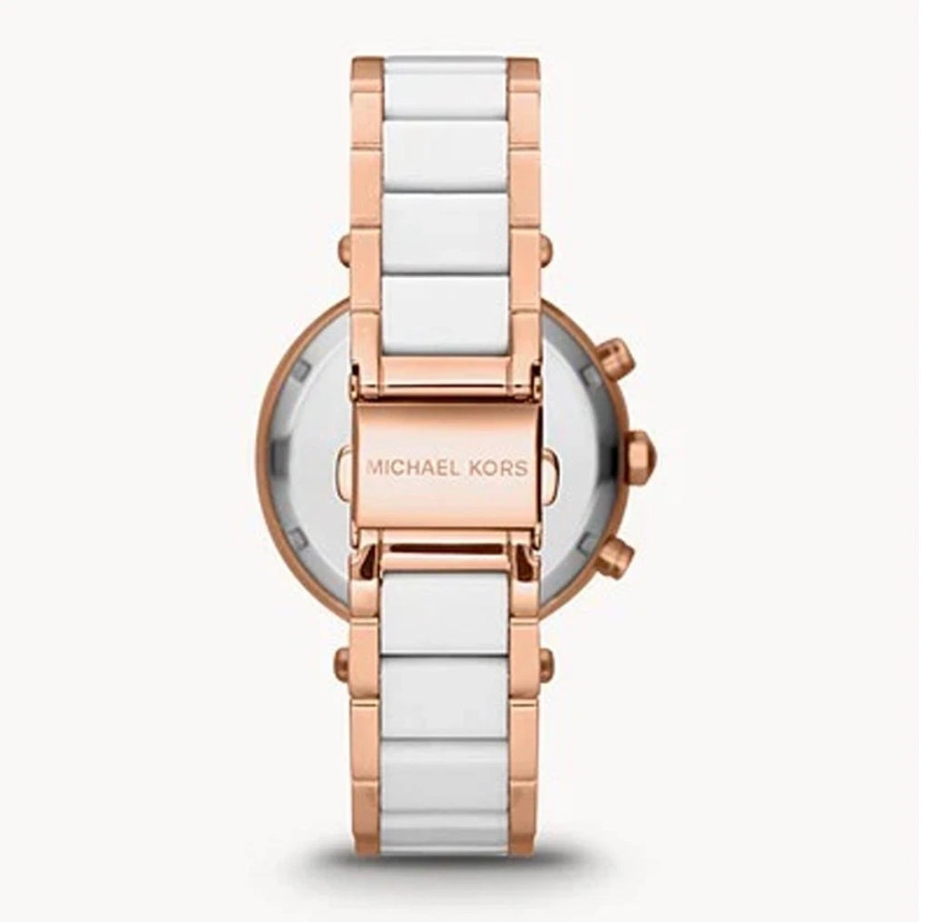 MICHAEL KORS MK5774 Parker Chronograph Rose Gold TwoTone Strap Womens Watch 39mm