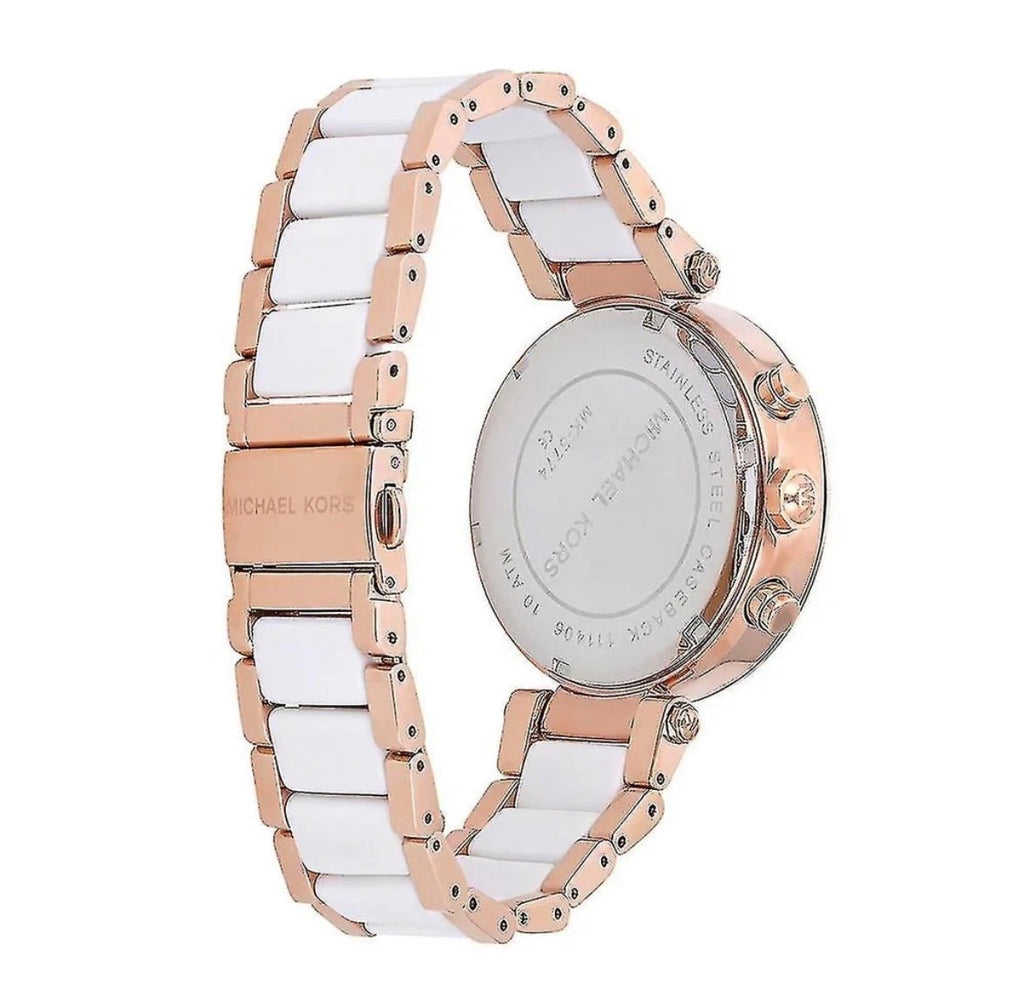 MICHAEL KORS MK5774 Parker Chronograph Rose Gold TwoTone Strap Womens Watch 39mm