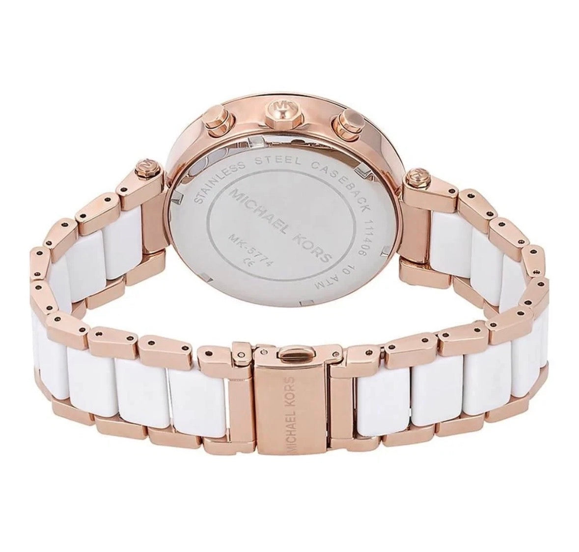 MICHAEL KORS MK5774 Parker Chronograph Rose Gold TwoTone Strap Womens Watch 39mm