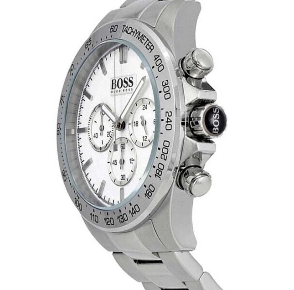 HUGO BOSS HB1512962 Ikon Chronograph Silver Strap Mens Watch 44mm