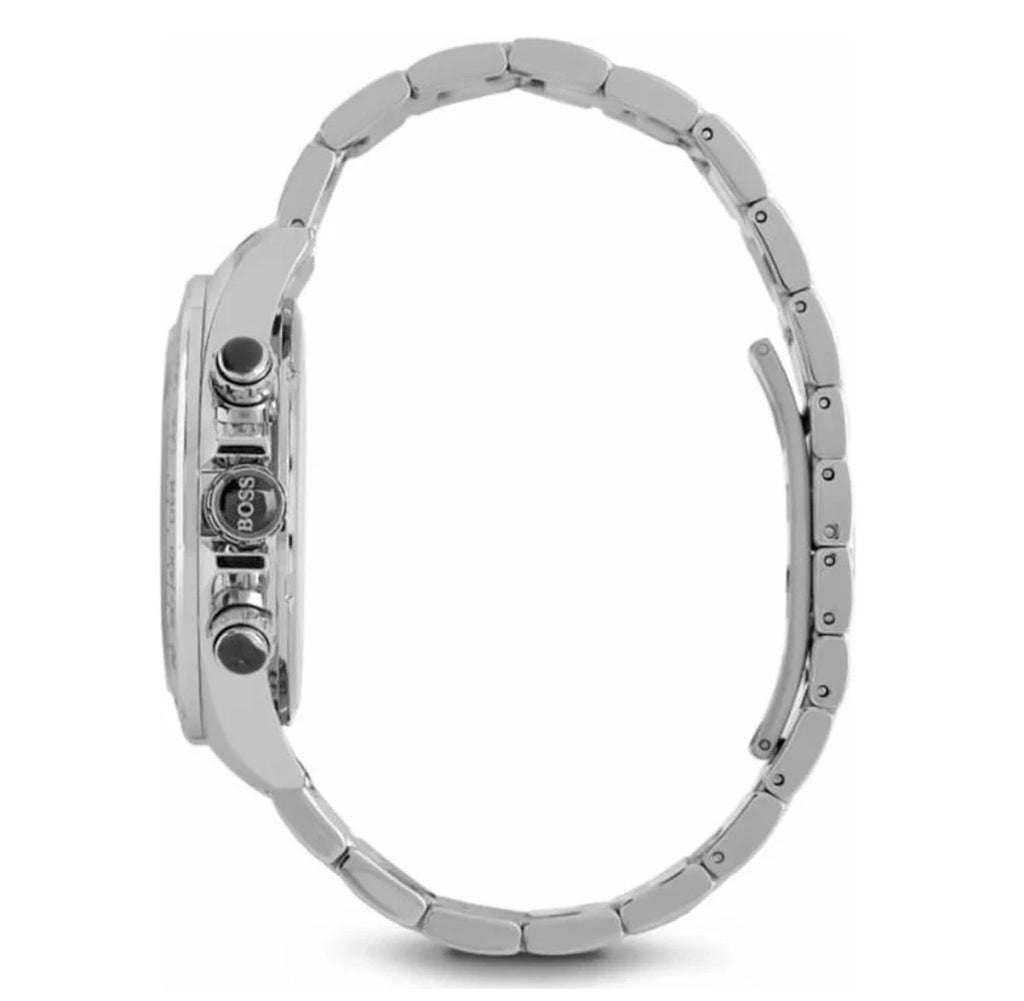 HUGO BOSS HB1512962 Ikon Chronograph Silver Strap Mens Watch 44mm