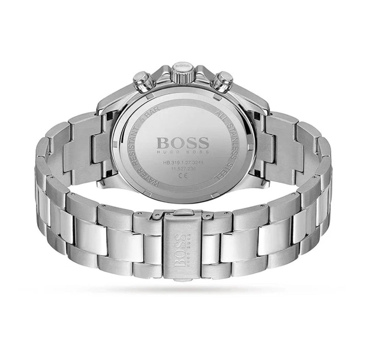HUGO BOSS HB1512962 Ikon Chronograph Silver Strap Mens Watch 44mm