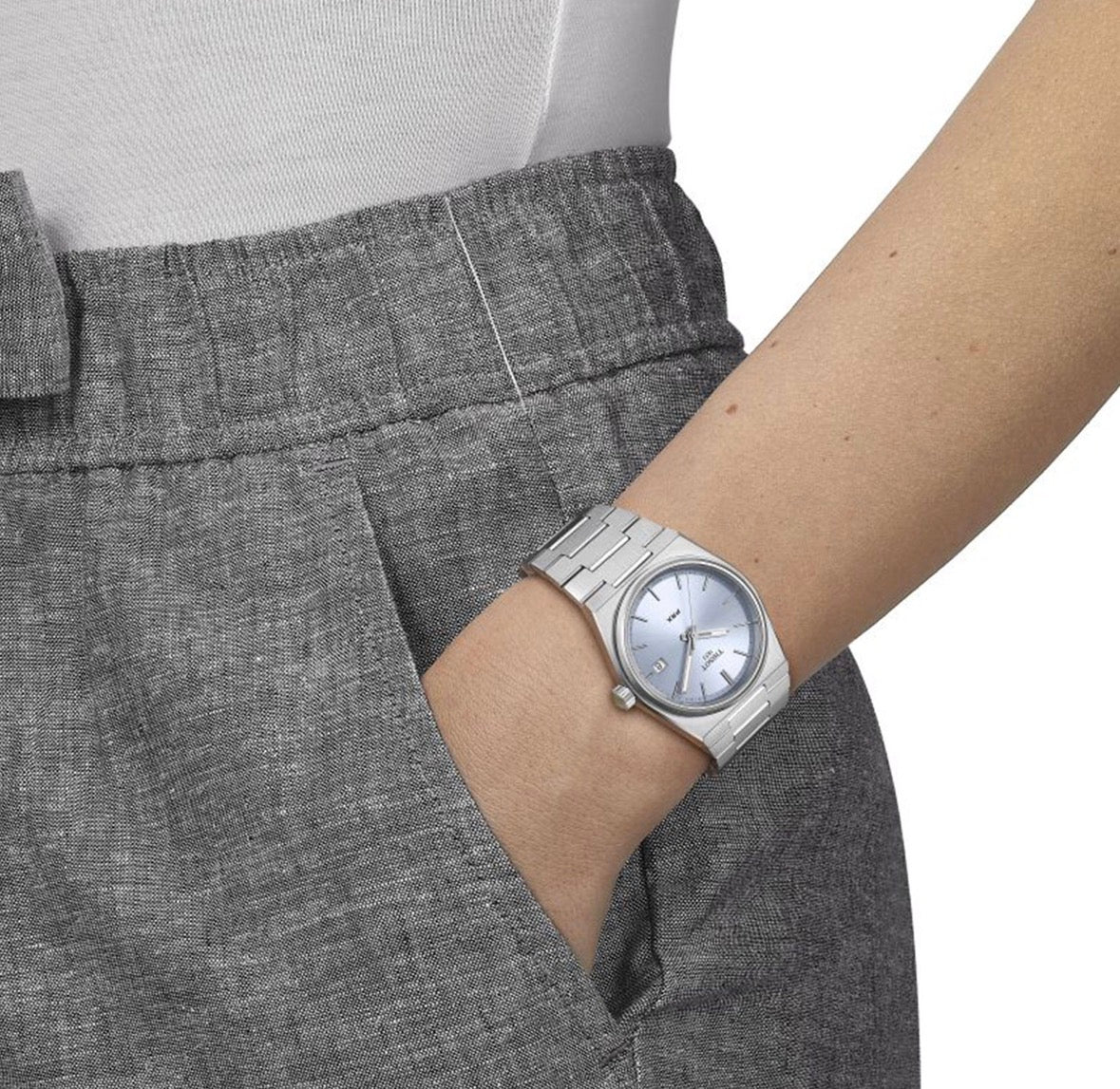 Tissot PRX 35mm Unisex Watch T137.210.11.351.00 Pale Blue Dial Steel Bracelet
