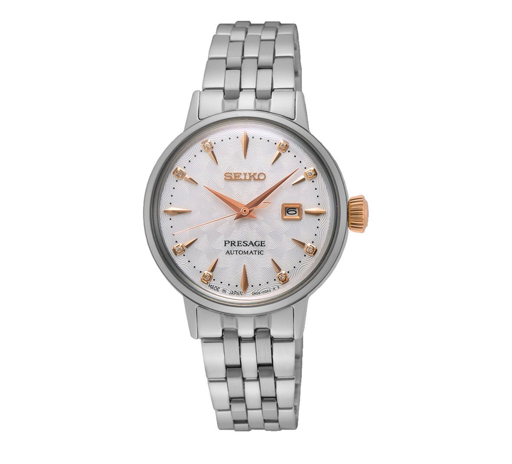 Seiko Presage Cocktail Time 'Clover Club' Diamond Twist Ladies 30mm Watch SRE009J1