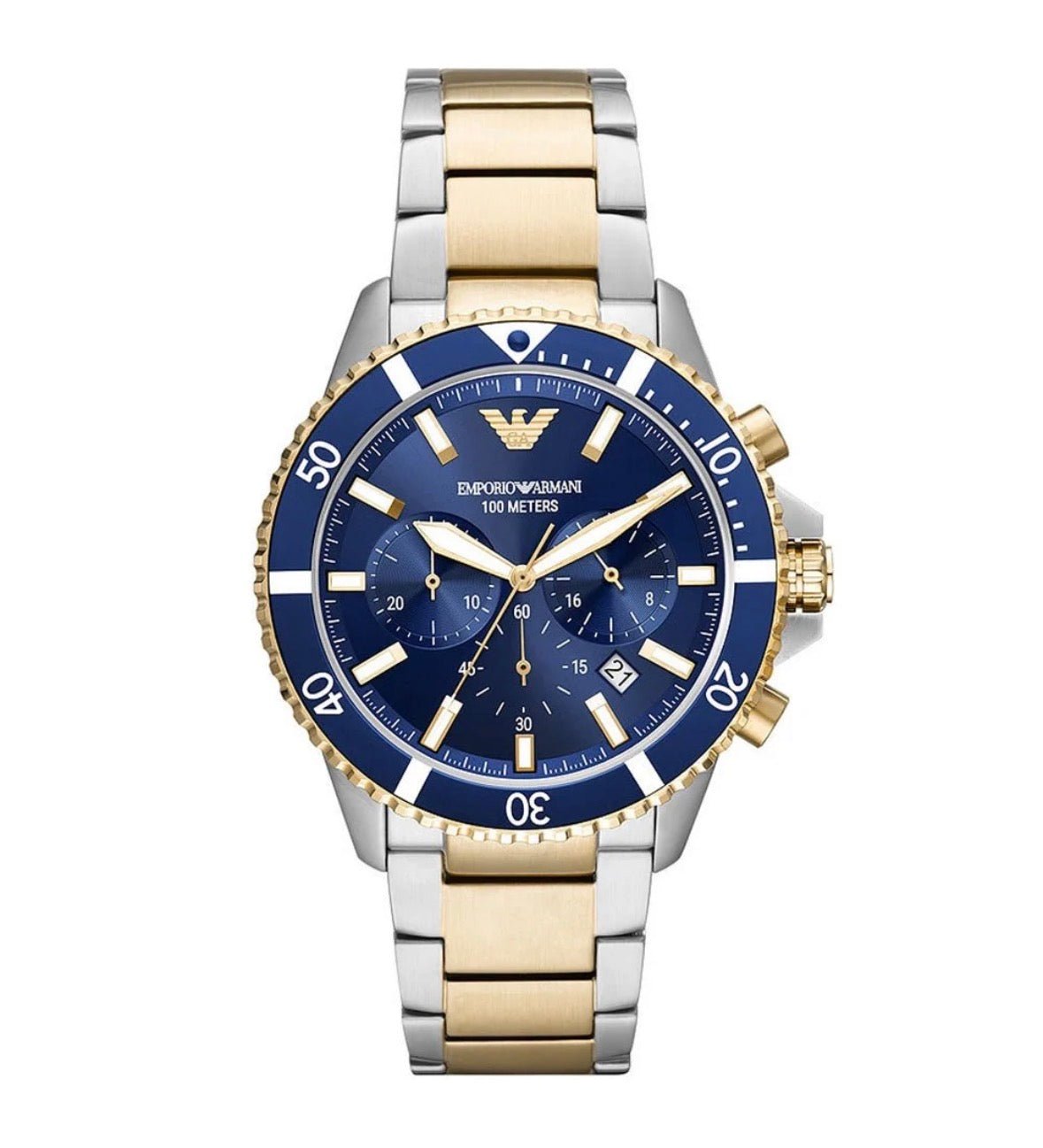 Emporio Armani AR11362 Chronograph Diver Two Tone Men's Watch - TIMEWORTH UKemporio armani