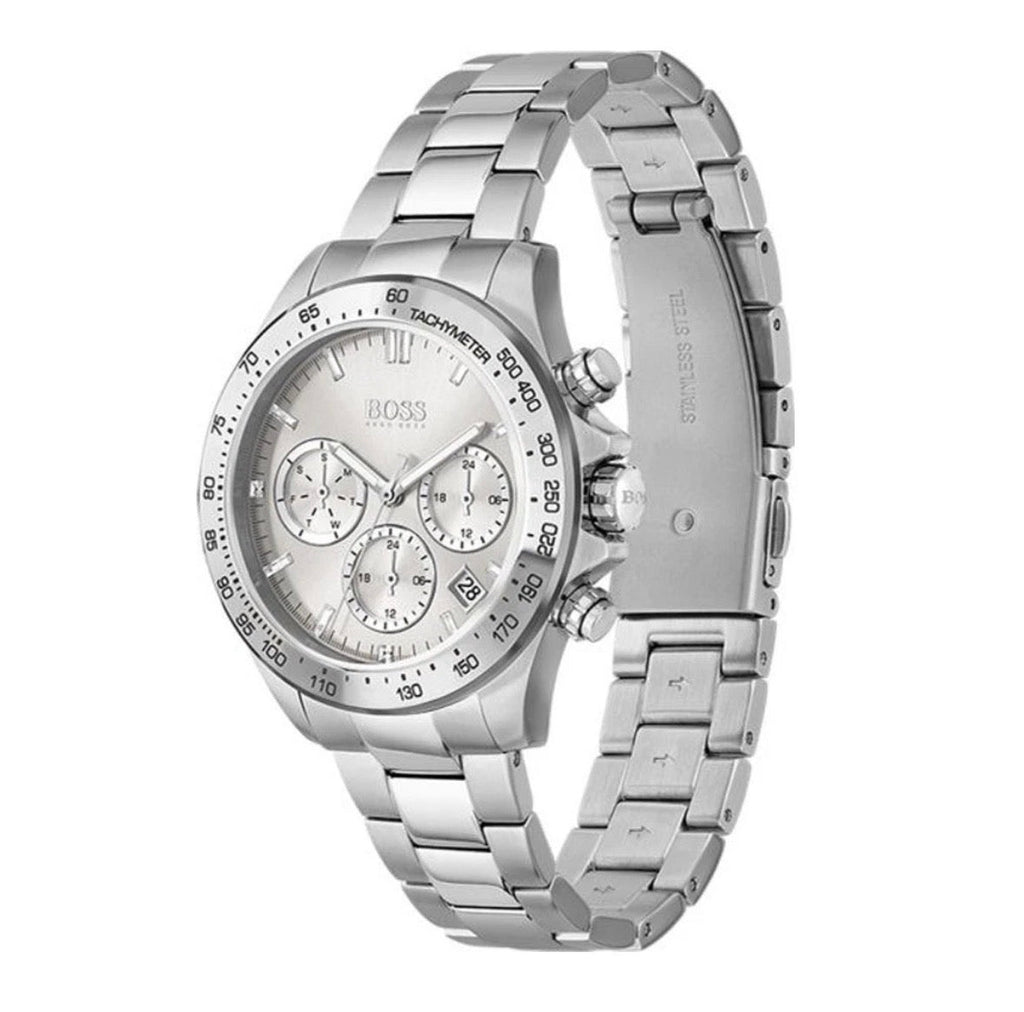 HUGO BOSS HB1512962 Ikon Chronograph Silver Strap Mens Watch 44mm - TIMEWORTH UKhugo boss