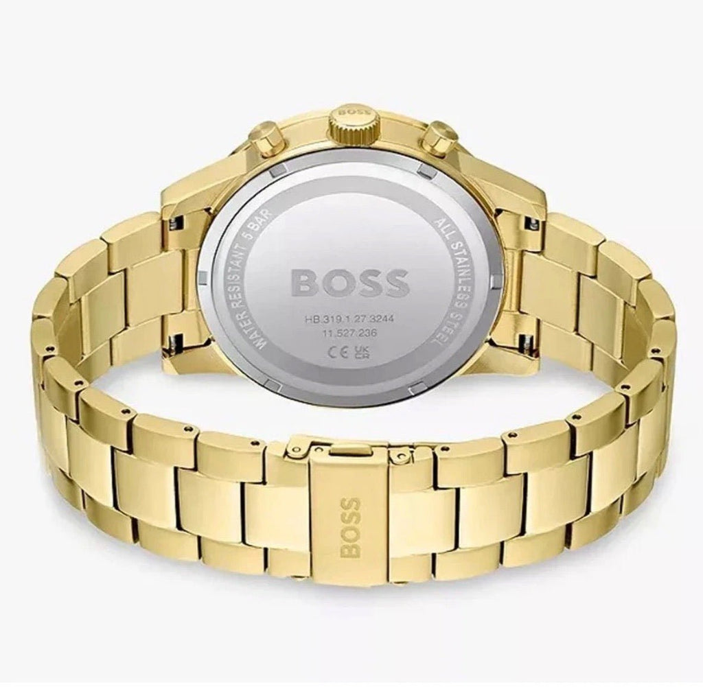 HUGO BOSS HB1513340 Ikon Gold Strap Blue Dial Chronograph Mens Watch 44mm - TIMEWORTH UKhugo boss