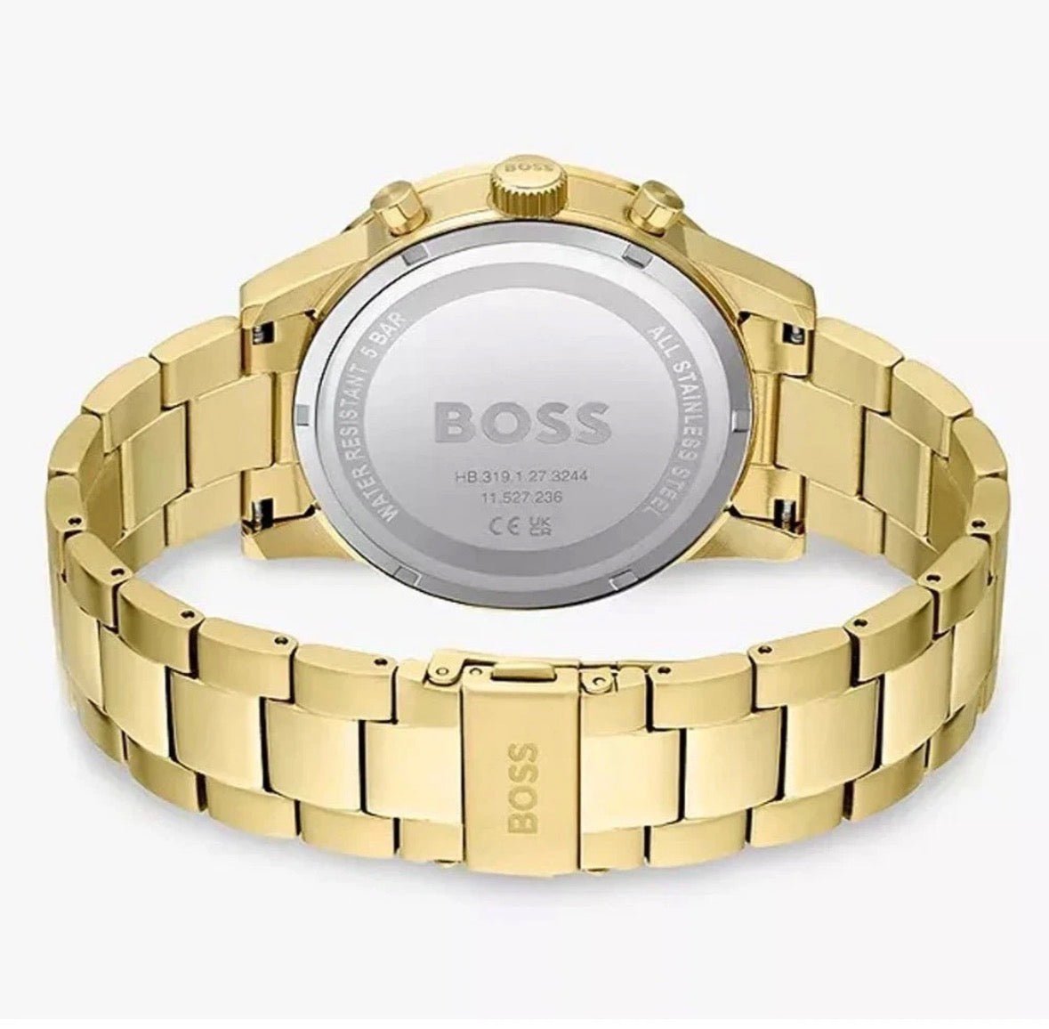 HUGO BOSS HB1513340 Ikon Gold Strap Blue Dial Chronograph Mens Watch 44mm - TIMEWORTH UKhugo boss
