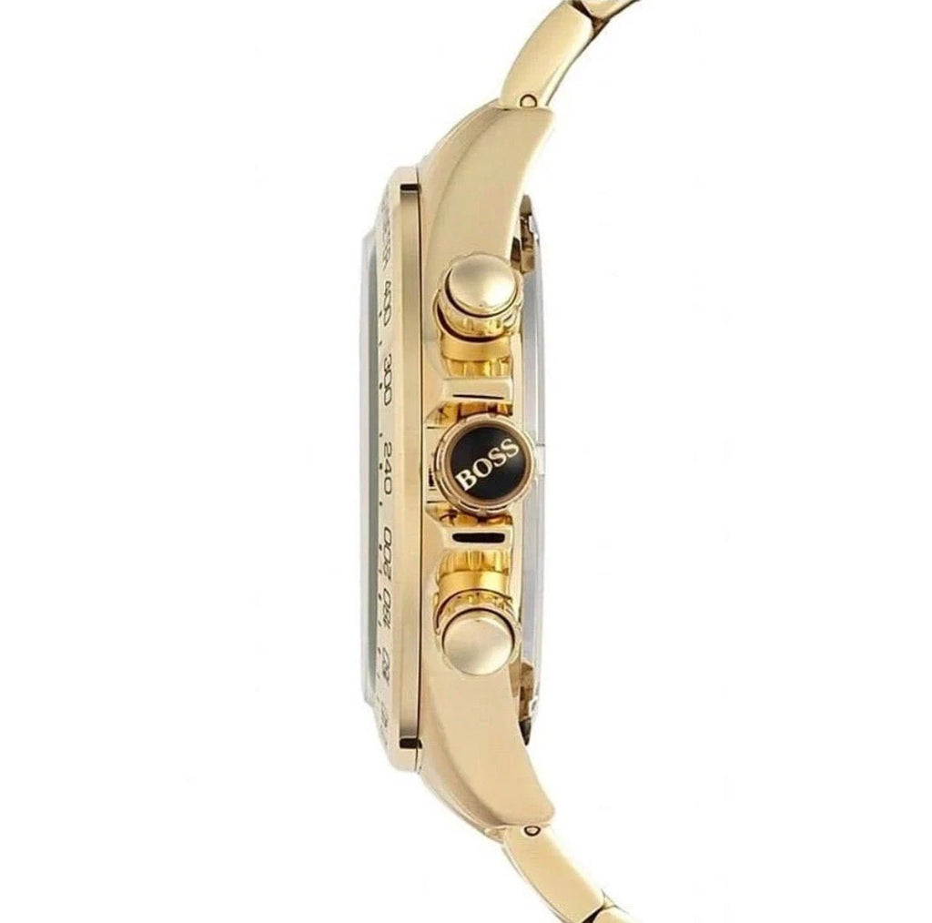 HUGO BOSS HB1513340 Ikon Gold Strap Blue Dial Chronograph Mens Watch 44mm - TIMEWORTH UKhugo boss
