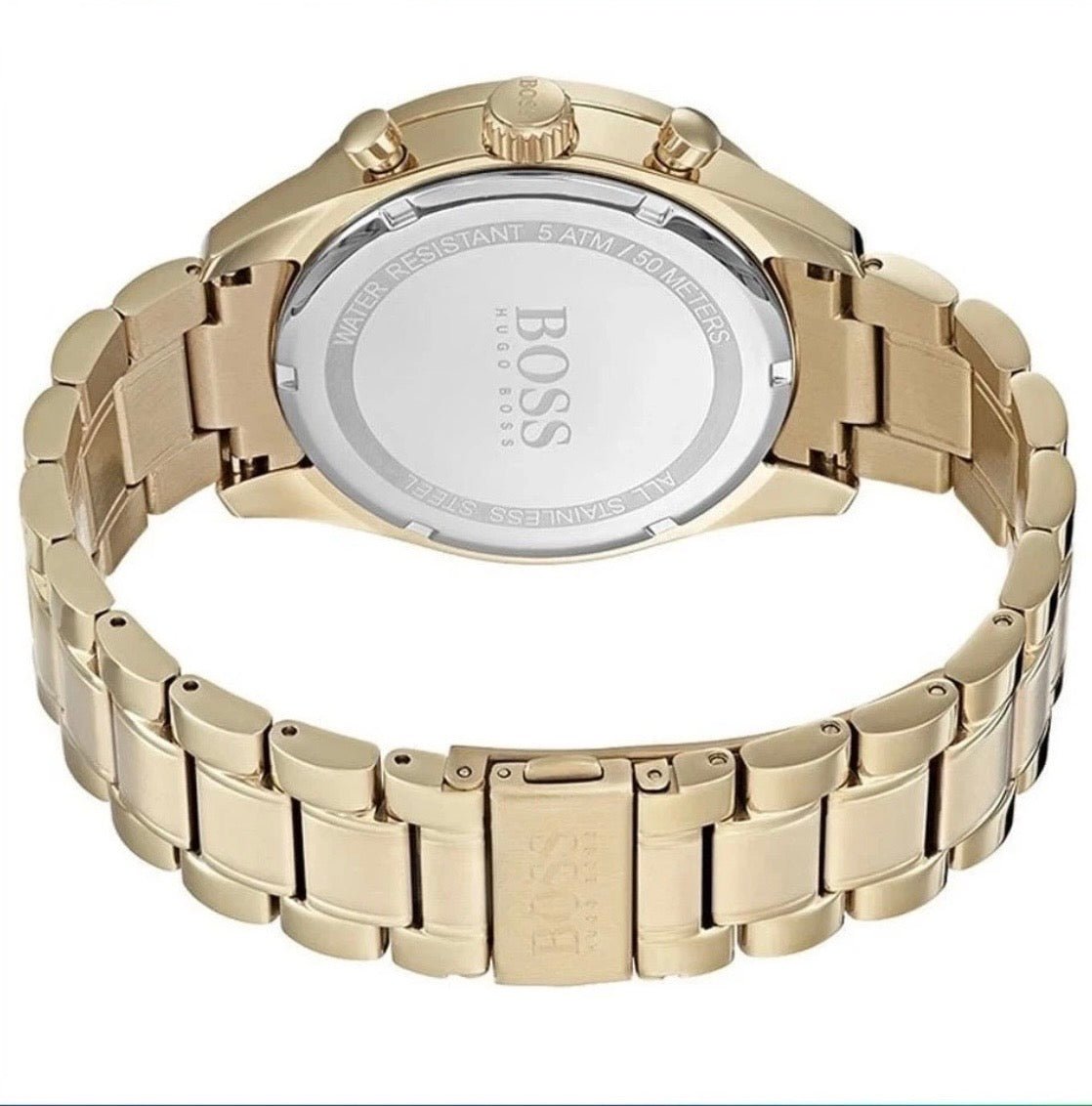 HUGO BOSS HB1513631 Trophy Beige Dial Gold Strap Chronograph Mens Watch 44mm - TIMEWORTH UKhugo boss