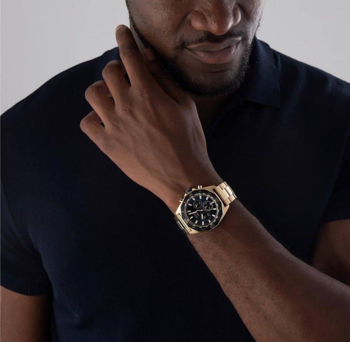 HUGO BOSS HB1513973 Energy Chrono Gold Stainless Steel Blue Dial Mens Watch 44mm - TIMEWORTH UKhugo boss