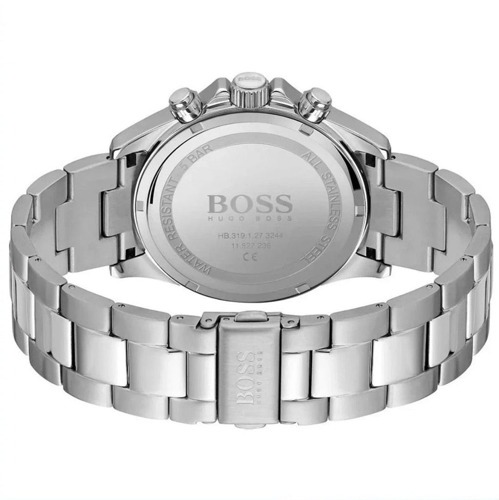 HUGO BOSS Hero HB1513875 Silver Stainless Steel Strap Chrono Men's Watch 43mm - TIMEWORTH UKhugo boss