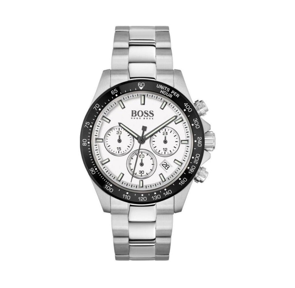 HUGO BOSS Hero HB1513875 Silver Stainless Steel Strap Chrono Men's Watch 43mm - TIMEWORTH UKhugo boss