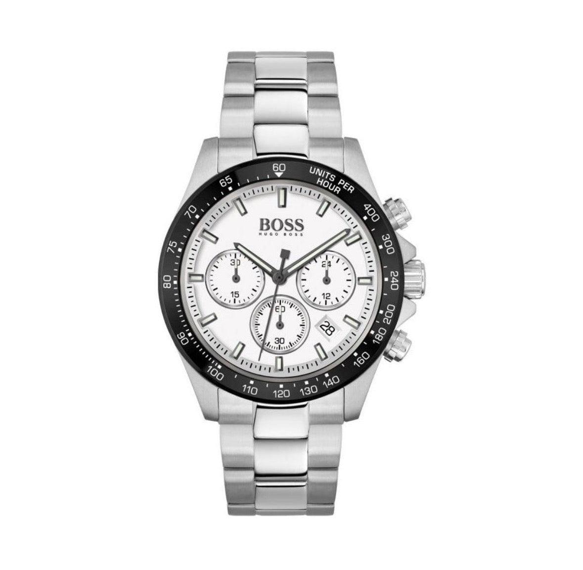 HUGO BOSS Hero HB1513875 Silver Stainless Steel Strap Chrono Men's Watch 43mm - TIMEWORTH UKhugo boss