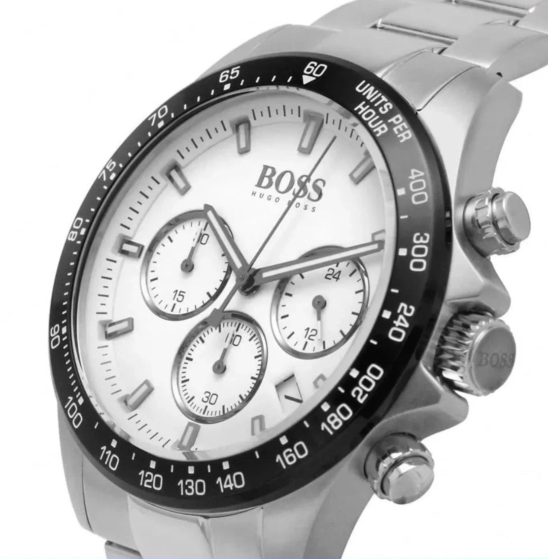 HUGO BOSS Hero HB1513875 Silver Stainless Steel Strap Chrono Men's Watch 43mm - TIMEWORTH UKhugo boss