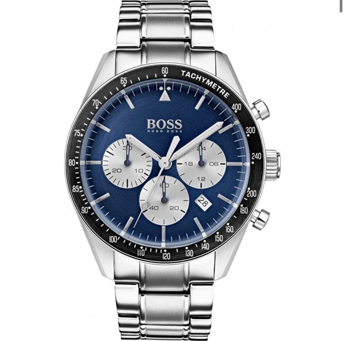 HUGO BOSS Trophy HB1513630 Blue Dial Silver Steel Strap Chrono Men's Watch 44mm Virtual Concept (56225) Business - TIMEWORTH UKhugo boss