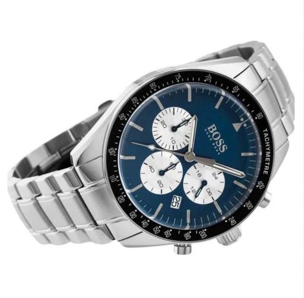 HUGO BOSS Trophy HB1513630 Blue Dial Silver Steel Strap Chrono Men's Watch 44mm Virtual Concept (56225) Business - TIMEWORTH UKhugo boss