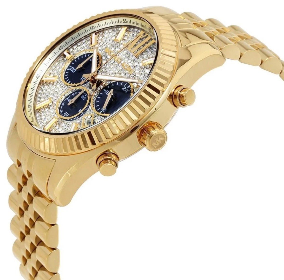 MICHAEL KORS Lexington MK8494 Crystal Gold Mens Fashion Wrist Watch 45mm - TIMEWORTH UKMicheal Kors