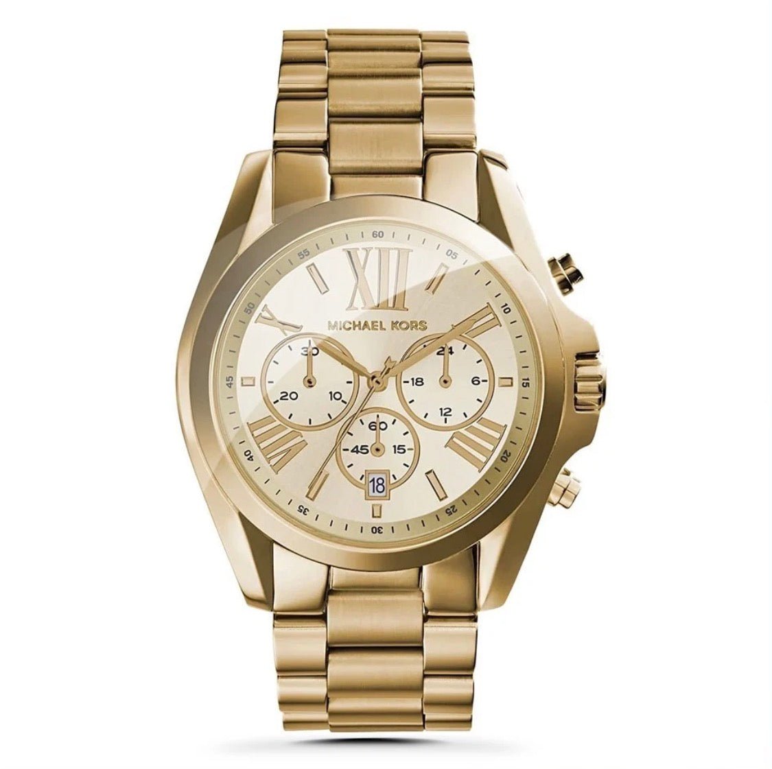MICHAEL KORS MK5605 Bradshaw Gold Strap Dial Chronograph Womens Watch 43mm - TIMEWORTH UKMicheal Kors