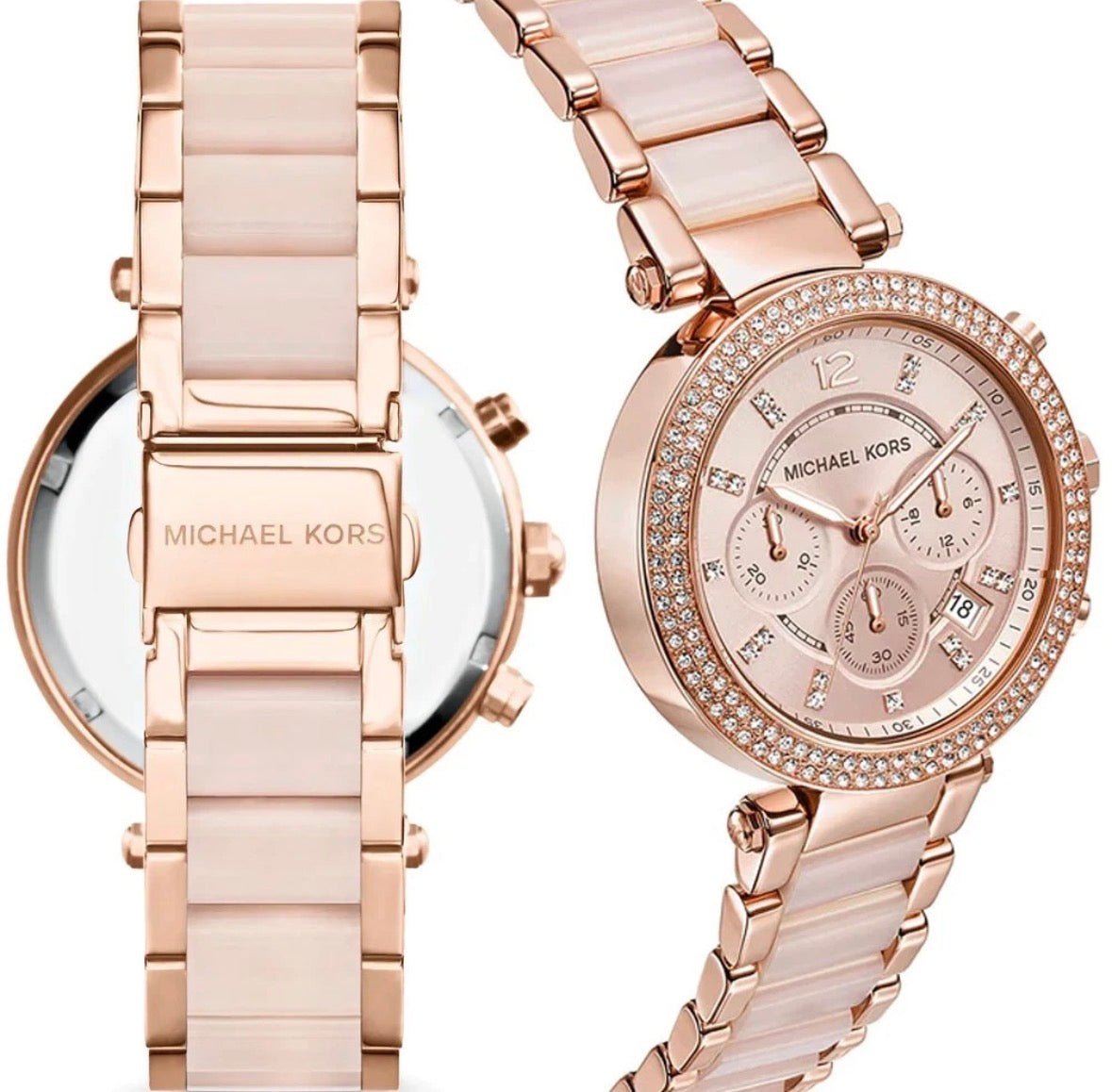 MICHAEL KORS MK5896 Parker Rose Gold Stainless Chrono Ladies Womens Watch 39mm - TIMEWORTH UKMicheal Kors