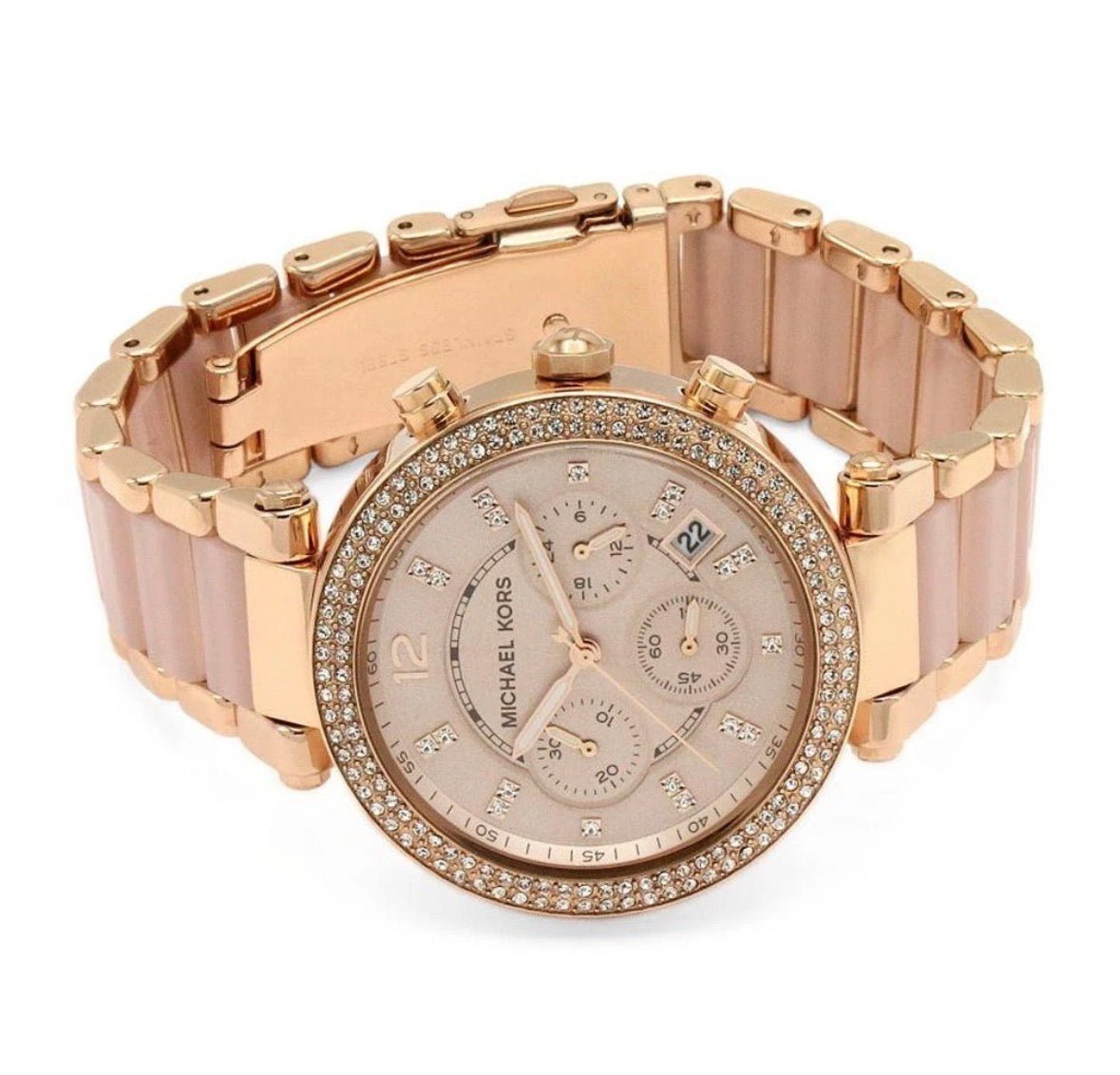 MICHAEL KORS MK5896 Parker Rose Gold Stainless Chrono Ladies Womens Watch 39mm - TIMEWORTH UKMicheal Kors