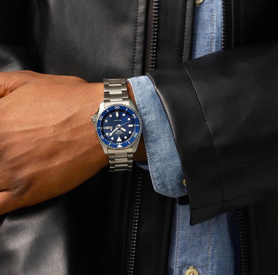 Seiko 5 Sports SKX New Colour Collection Street Denim Watch SRPL77K1 - TIMEWORTH UKSeiko